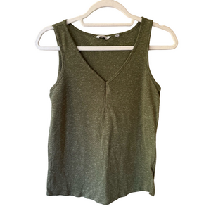 Reitmans Green Sleeveless Tank Top Women’s XS Textured Semi Sheer Basic